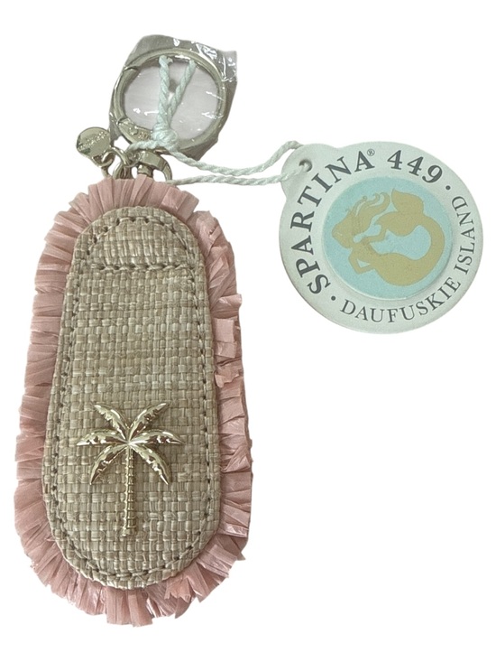 Spartina 449 Handbags - NWT Spartina 449 Raffia Palm Tree Keychain with Pink Fringe